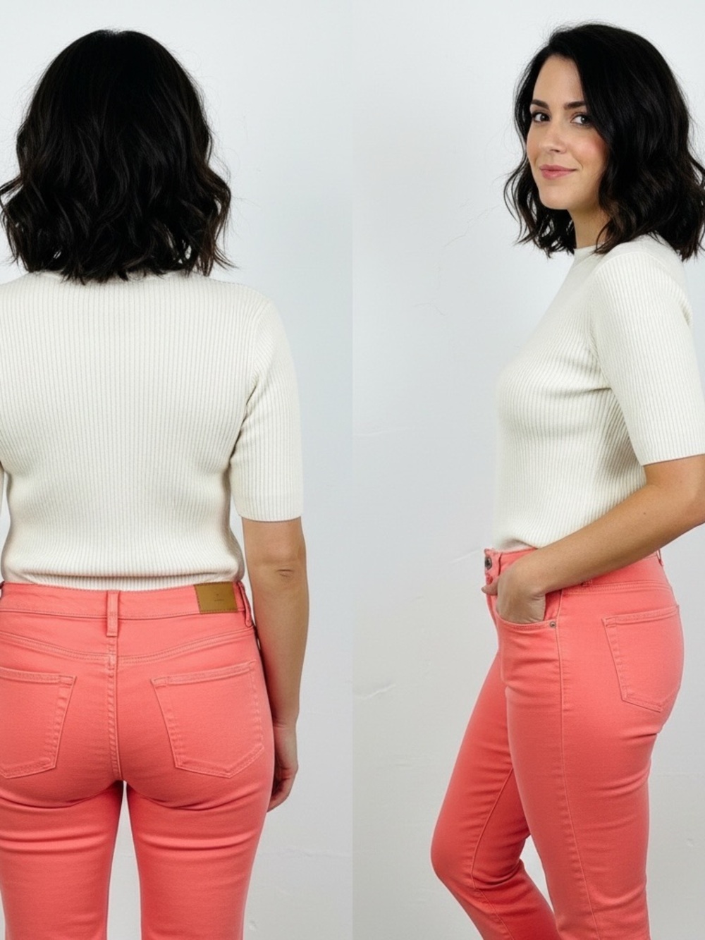 J. Crew Ankle Toothpick Coral High-Rise Skinny Jeans